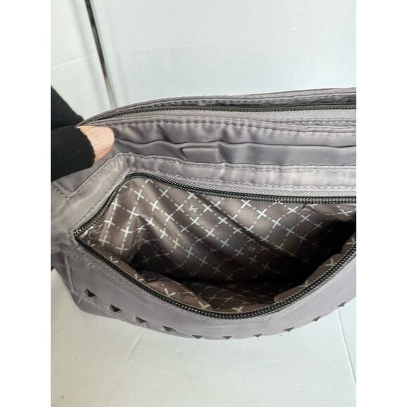 LUG Pacer Versatile Studded Gray Travel Crossbody Organization Purse Shoulderbag - Picture 7 of 16